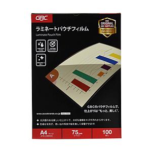 アコ・ブランズ・ジャパン ラミネートフィルム（A4サイズ用）100枚　LFM-R075A4