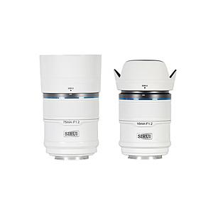 SIRUI オートフォーカスレンズ F1.2 APS-C 2本セット(16/75mm) E/ホワイト...