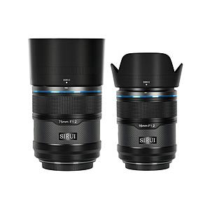 SIRUI オートフォーカスレンズ F1.2 APS-C 2本セット(16/75mm) Z/ブラック...
