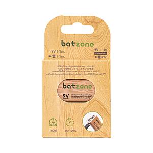 BATZC リチウムイオン充電池 9V Type-Cケーブル付　P2-LI9V-4500C-1  木...