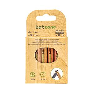 BATZC リチウムイオン充電池 単4形 Type-Cケーブル付　P2-LI3A-666C-4  木...
