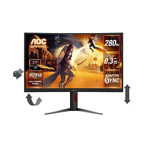 AOC(エーオーシー) C27G4Z/11 ゲーミングモニター  ブラック ＆ レッド ［27型 /...