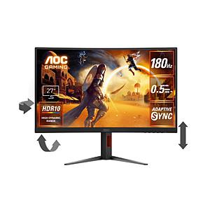 AOC(エーオーシー) C27G4H/11 ゲーミングモニター  ブラック ＆ レッド ［27型 /...