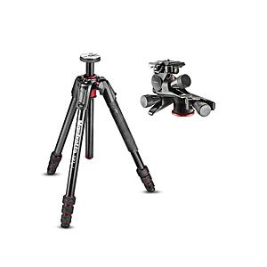 Manfrotto 190go!アルミニウム4段三脚+XPROギア付き雲台キット  ブラック JP-...