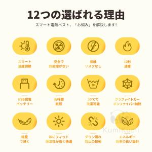 電熱インナー 電熱パンツ 上下セット 28箇所...の詳細画像4