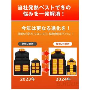 電熱ベスト 21エリア発熱 ヒーターベスト 日...の詳細画像3