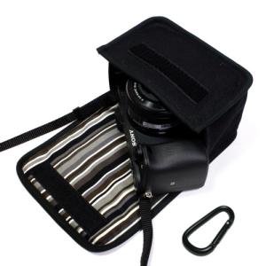 ソニー α6400ケース / α6300ケース / α6100ケース カラビナ付（ブラック・アルバグレイ）パワーズームレンズキット用