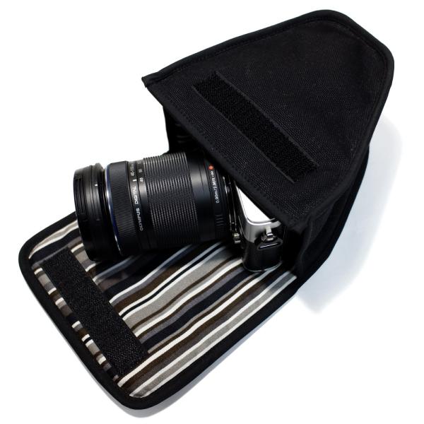 オリンパスペン E-P7 ケース (ブラック・アルバグレイ) 40-150mm EZ ダブルズームレ...