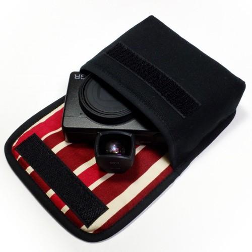 リコーGR3xケース / GR3ケース--外部ファインダー用（ブラック・ボルドーストライプ）--su...