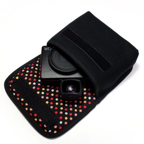 リコーGR3xケース / GR3ケース--外部ファインダー用（ブラック・カラフルドット）--suon...