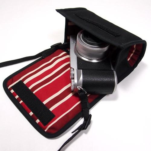 LUMIX GX7 Mark IIケース（ブラック・ボルドーストライプ） --suono（スオーノ）...