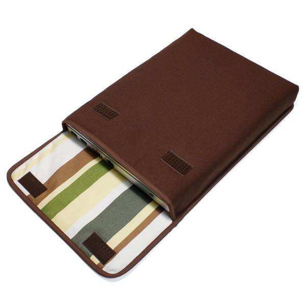 レッツノート QR ケース タテ型 (ココア・カーキストライプ) suono ハンドメイド 日本製 ...