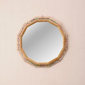 イタリア製家具 ウォールミラー 壁掛け鏡 12角形型 かがみ アンティーク クラシック おしゃれ インテリア 高級感｜y-syo-ei