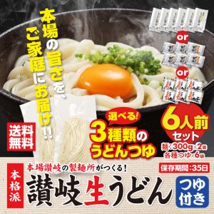 クーポン利用⇒990円 うどん 讃岐うどん 生麺 選べる3種類のつゆ 6人前 つゆ付きセット 香川県 旨い お取り寄せ 訳アリ もちもち お土産 送料無料 ポイント消化｜y-tabeppuriya