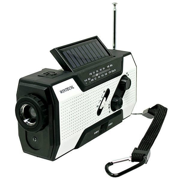 手回し充電 ソーラー充電 USB充電 乾電池 ラジオ ライト 防滴ラジオライト KDR-201WP ...