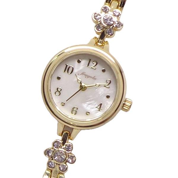 腕時計 レディース フラワーポイント ブレス ウォッチ N00424S-4-GD ゴールド お花 フ...