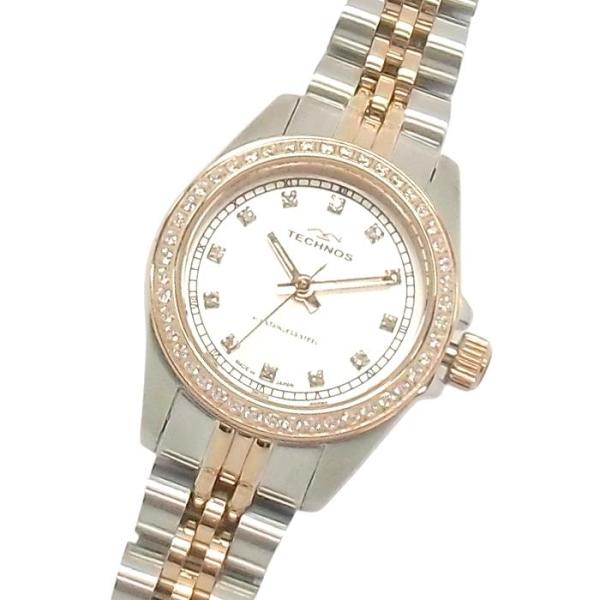 レディース 腕時計 日本製 TECHNOS テクノス T9936TP  石巻ベゼル 3針 ストーンイ...