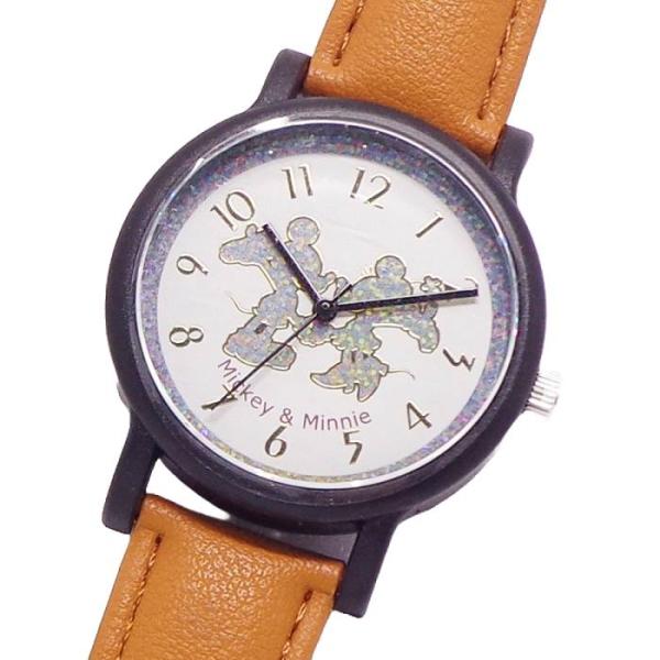 ディズニー 皮ベルト 腕時計 レディース キッズ ウォッチ WD-SH03-MM ブラウン ミッキー...