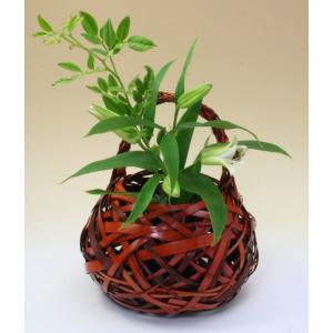 【未使用品】竹花篭 由布竹花篭 せせらぎ 国産 日本製 竹かご 篭 花を彩る 花瓶 部屋が