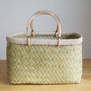 竹手付バスケット 国産 日本製 竹 かご ふた式 職人手作り ランチ