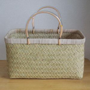 竹手付バスケット 国産 日本製 竹 かご ふた式 職人手作り ランチ