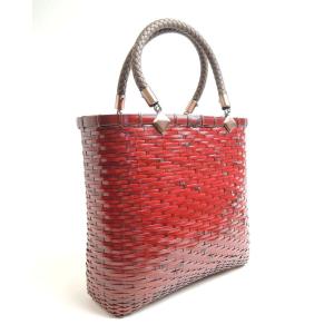 在庫要確認 網代バッグ 竹手 L W25.5cm 黒 茶 国産 日本製 別府産 かご
