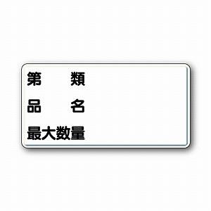 319-13 危険物標識 第類 品名 最大数量 鉄板(明治山) 300×600mm