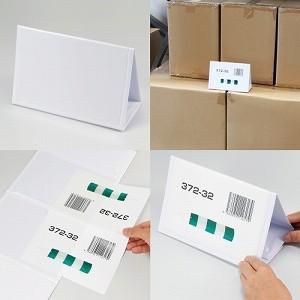 850-80 差し込み式パレット用三角表示 A4ポケット パレットカゴ車標識