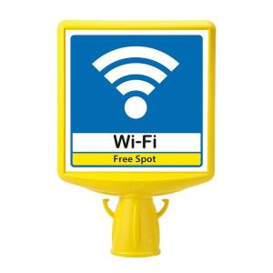 WI-FI 標識 コーンサイントップII Wi-Fi FreeSpot ユニット 874-742 両面表示 412×280×88mm UNIT｜y-tomoemon