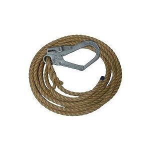 介錯ロープ 建築用ロープ 12mm×3ｍ 片大径フック 片テープ止め 染めザイル 名古屋製綱