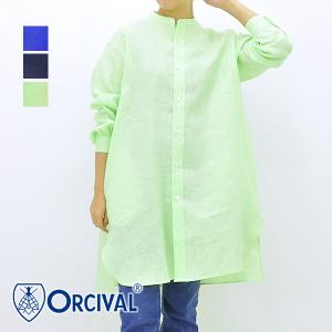 ORCIVAL オーシバル リネンバンドカラーロングシャツ 長袖 チュニック B0268YLF レディース｜y-trois