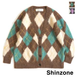 THE SHINZONE シンゾーン SAGGY ARGYLE CD シャギーアーガイルカーディガン 23AMSNI02｜y-trois