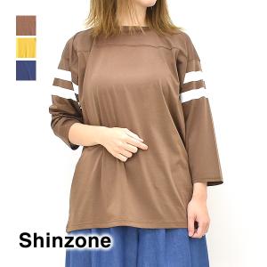 THE SHINZONE シンゾーン "SHEER FOOTBALL TEE" シアーフットボールTシャツ 七分袖 24MMSCU08 レディース｜y-trois