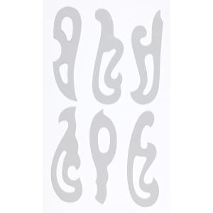 【日本製】  雲形定規 アクリル製 6枚組 18ｘ5.5ｃｍｘ1.0ｍｍ厚 002-001 ネコポス...