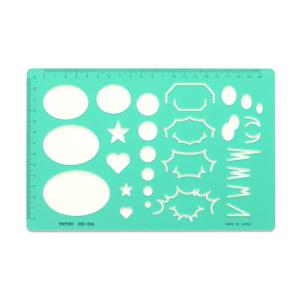 【日本製】  漫画吹き出しテンプレート定規 150ｘ230ｘ1mm テーパーカット 003-004 ...