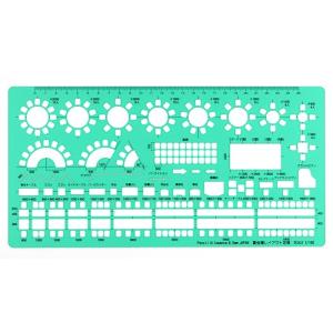 【日本製】  宴会場レイアウト定規 製図用テンプレート定規 152ｘ315ｘ1ｍｍ 003-020 ...