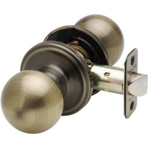 仮設置のみほぼ未使用　２セット　アンティーク　真鍮ドアノブセット　握り玉 ドアノブ 真鍮製 本磨き アンティーク 握り玉 レトロック 空錠 バック