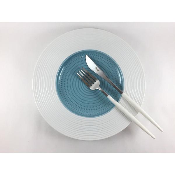 波佐見焼 一真窯 スプレッド ワイドリムプレート 24.5cm ブルー【24.5cm 中皿 大皿 リ...