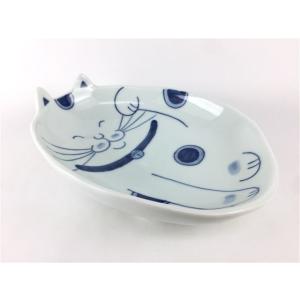 有田焼 北川美宣窯 16.5cm猫三ッ足皿 招き猫 陶磁器 かわいい 猫柄 皿 16.5cm