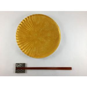 有田焼 吉右衛門窯 165片菊割プレート.金泡【16.5cm 中皿 丸皿 変形皿