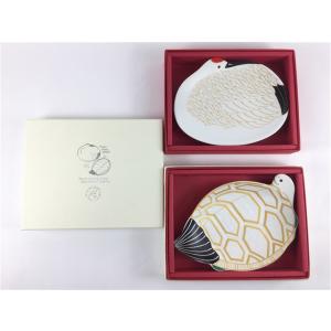 専用箱入り 有田焼 幸楽窯 銘々皿/鶴亀ペア 小皿 食器 12cm 13cm