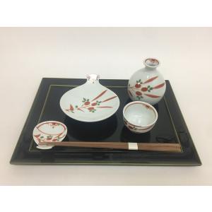 九谷焼 酒器揃 青手古九谷 徳利 盃セット / 文吉窯 ＜酒器 酒器