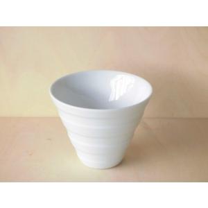 波佐見焼 丹心窯 ボーダー80Vカップ 白