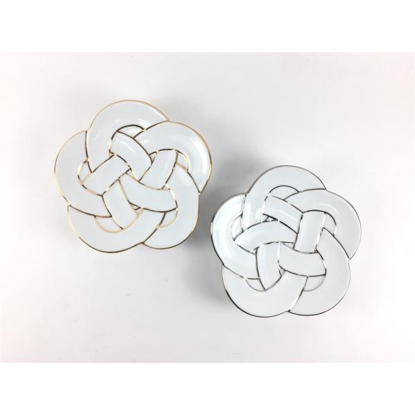 有田焼 田清窯 花結び 小皿(金線/銀線)【11cm ゴールド シルバー プラチナ線 太白金線 梅む...
