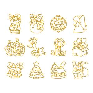 グラスデコ用オーナメント　クリスマスオーナメントプレート6個セット クリスマス オーナメント ガラス絵の具 ガラス絵具 誕生日 プレゼント ギフト 4歳 5歳 6歳