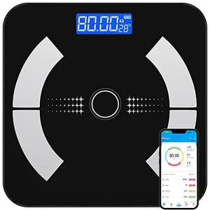 体重計 体脂肪計 体組成計 スマホ連動 乗るだけ 高精度 電源自動ON/OFF バックライト付き ボディスケール usb充電式 専用日本語APP 日本