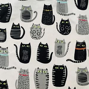100％オーガニックコットン可愛い猫生地三枚3色