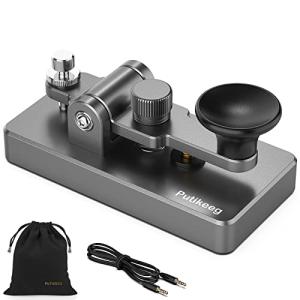 PUTIKEEG アマチュア無線 電鍵 パドル モールス信号 練習機 - 磁気フィードバックマニュアルアップライトエレクトリックキー キャンプまたはポ