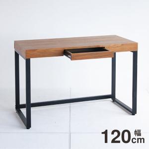 デスク 120cm幅  Walnut Desk 机 ワークデスク 木製 ウォールナットデスク パソコンデスク 在宅勤務 リモートワーク ミッドセンチュリー T-2314/BR｜y01-livinza