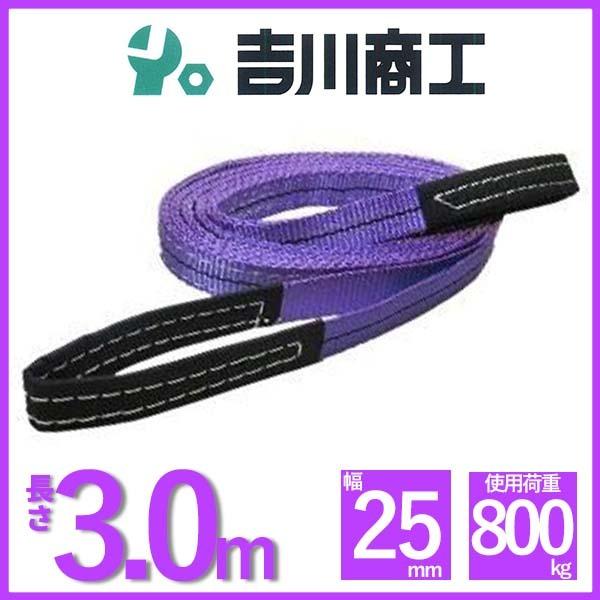 ベルトスリング 長さ3.0ｍ 幅25mm スリングベルト 玉掛 クレーン 吊具